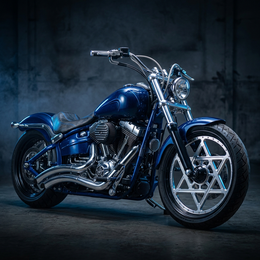 Motorcycle with Star of David wheel